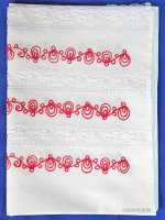 Полотенце из хлопка белое с красной вышивкой арт. 8нхп-841, 120х45