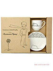 Подарочный набор: кофейная чашка с блюдцем форма Ландыш рисунок Слон Императорский фарфоровый завод