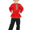 Детская косоворотка для мальчика хлопковая красная на возраст 1-6 лет