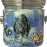 Угольный самовар с росписью "Охота на кабана" 7 литров с никелированным покрытием