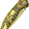 Складной нож на подшипнике "Олени" в подарочном футляре Златоуст