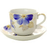 Фарфоровая чашка с блюдцем форма "Ностальгия" рисунок "Синий цветок", Дулевский фарфор