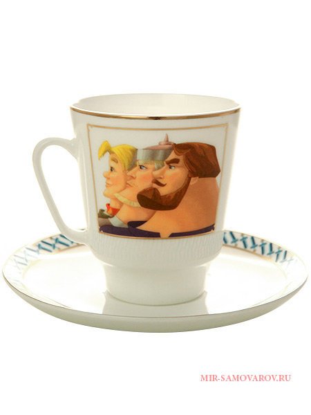 Кофейная чашка с блюдцем форма Майская рисунок Три богатыря ИФЗ