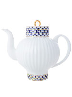 Фарфоровый заварочный чайник форма Волна рисунок Кобальтовая сетка Императорский фарфоровый завод