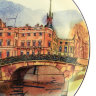 Тарелка декоративная форма Эллипс рисунок Нижне-Лебяжий мост ИФЗ