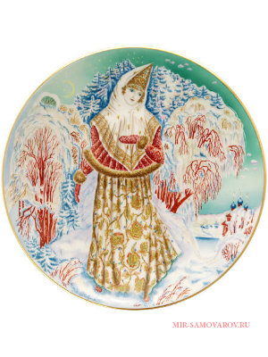Тарелка декоративная форма Эллипс рисунок Снегурочка Императорский фарфоровый завод